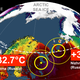 A map of the Arctic showing temperatures well above normal.